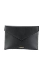 Dolce & Gabbana Logo Envelope Clutch - Black