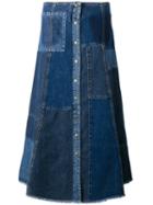 Mcq Alexander Mcqueen Patched A-line Skirt, Men's, Size: 27, Blue, Cotton