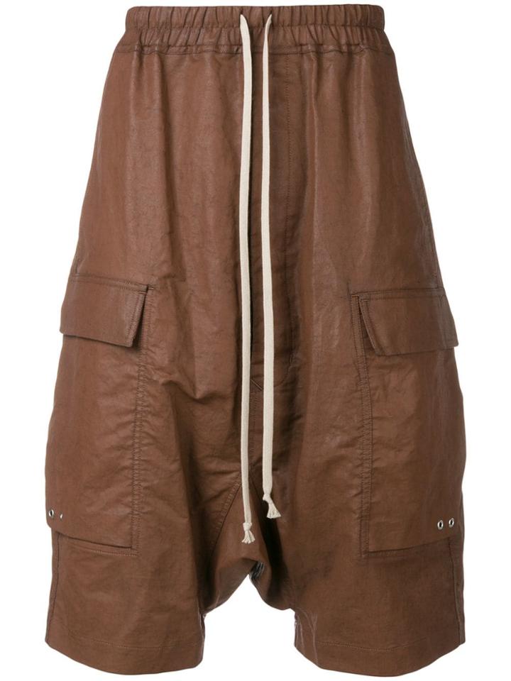 Rick Owens Drop-crotch Drawstring Shorts - Brown