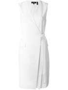 Theory Sleeveless Wrap Dress, Women's, Size: 10, White, Triacetate/polyester/spandex/elastane