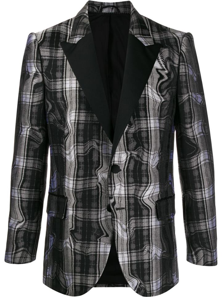 Neil Barrett Distorted Check Blazer - Grey