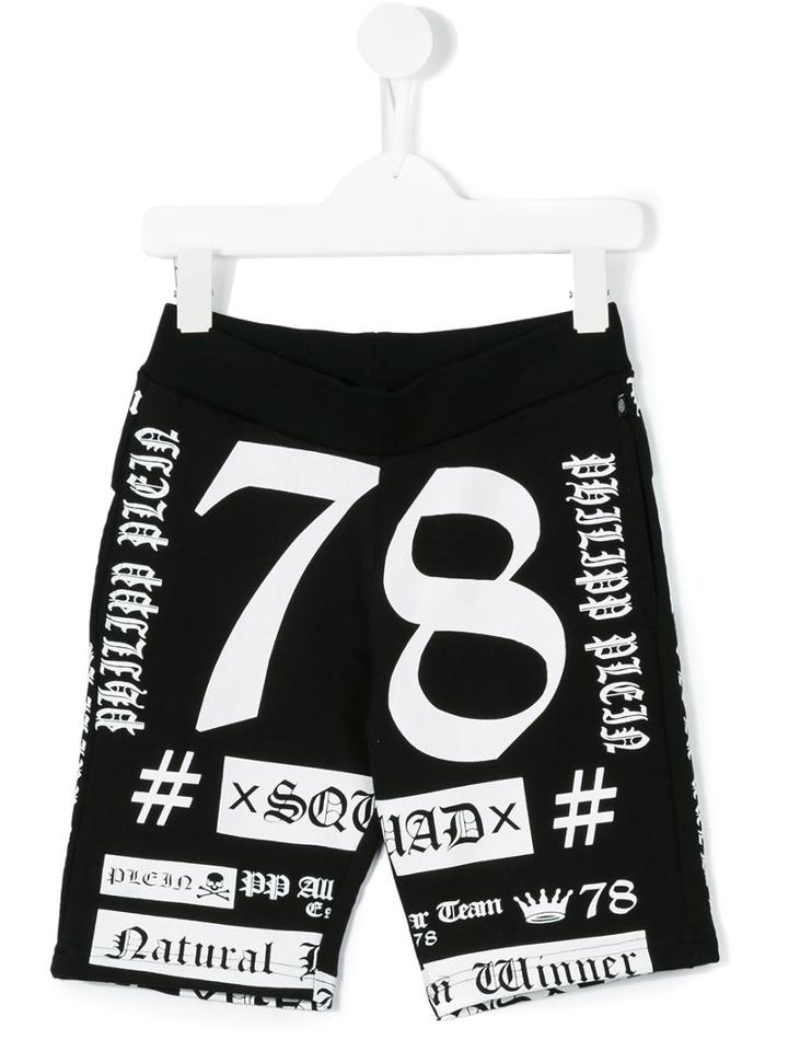 Philipp Plein Kids Yellow Jogging Shorts, Boy's, Size: 6 Yrs, Black