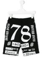 Philipp Plein Kids Yellow Jogging Shorts, Boy's, Size: 6 Yrs, Black