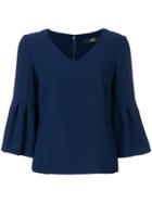 Steffen Schraut Pleat Sleeve Top - Blue