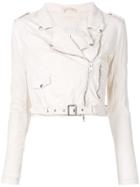 Giorgio Brato Cropped Biker Jacket - White