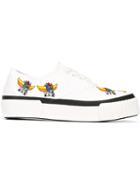 Julien David Embroidered Canvas Sneakers