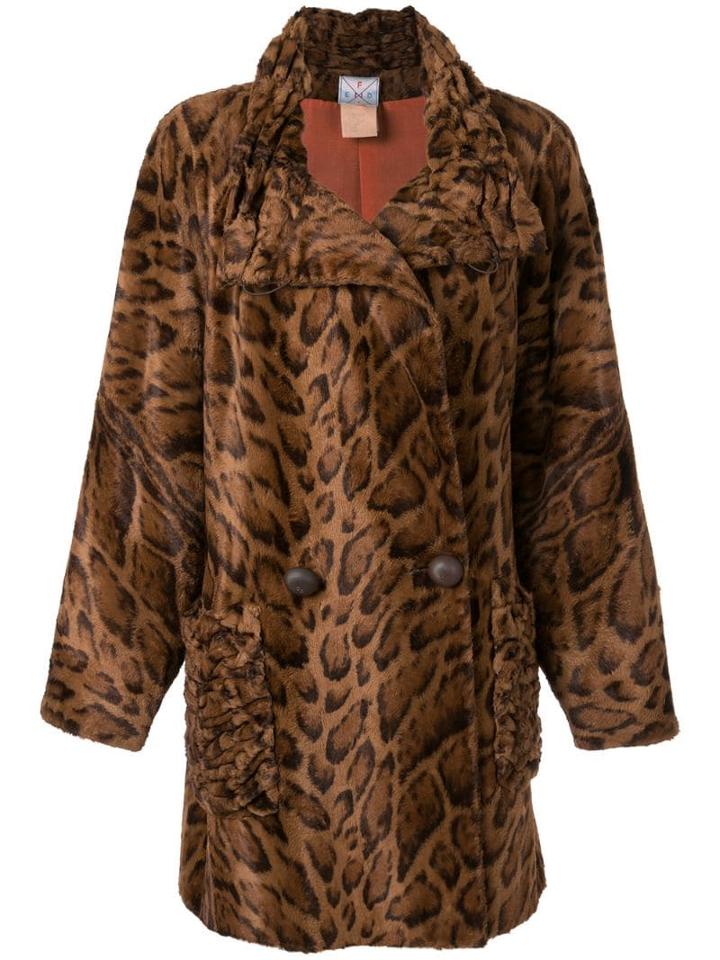 Fendi Pre-owned Faux Fur Coat - Brown