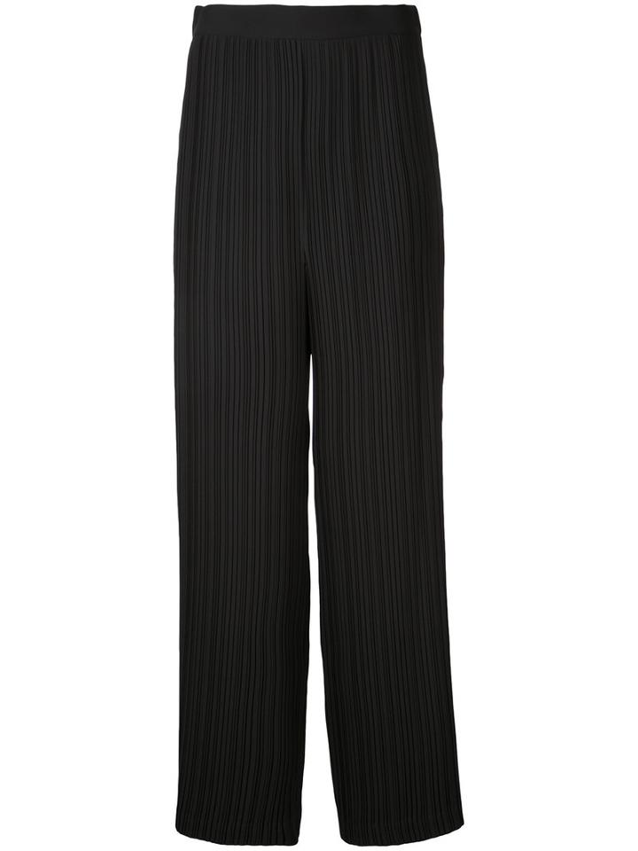 Helmut Lang Pleated Palazzo Trousers, Women's, Size: Medium, Black, Polyester
