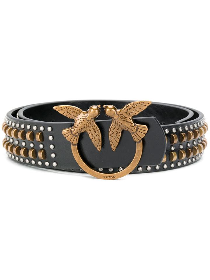 Pinko Branded Buckle Belt - Black