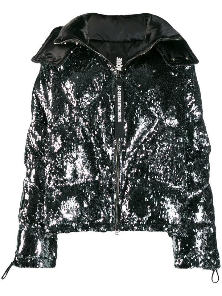 As65 Sequin Embellished Jacket - Silver