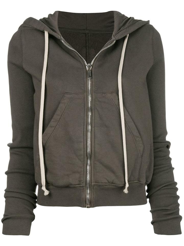 Rick Owens Drkshdw Hooded Zip Front Jumper - Grey