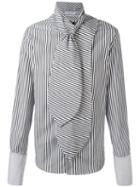 J.w.anderson Scarf Detail Shirt, Size: 46, Black, Cotton