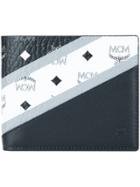Mcm Logo Contrast Bi-fold Wallet - Black