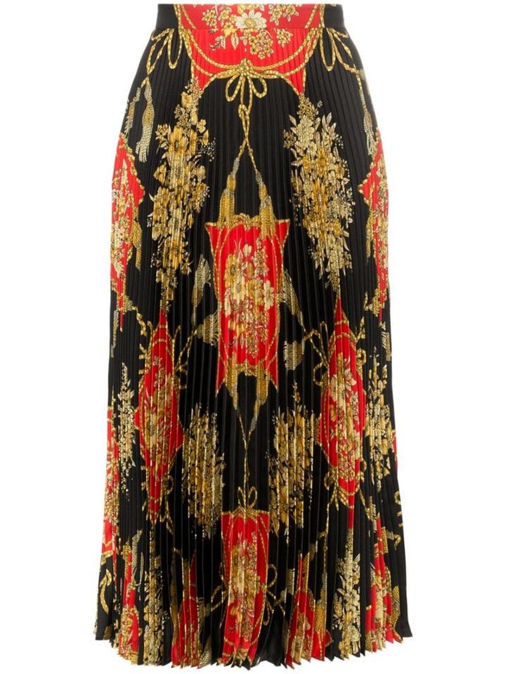 Gucci Pleated Silk Midi Skirt - Black