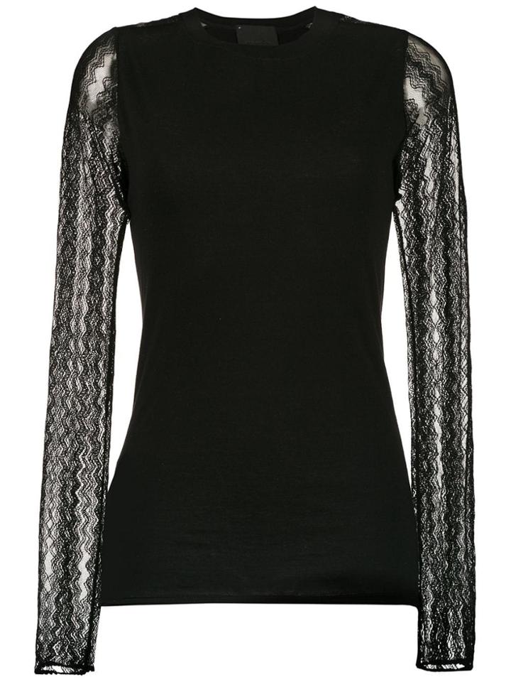 Andrea Bogosian Lace Sleeves Blouse - Black