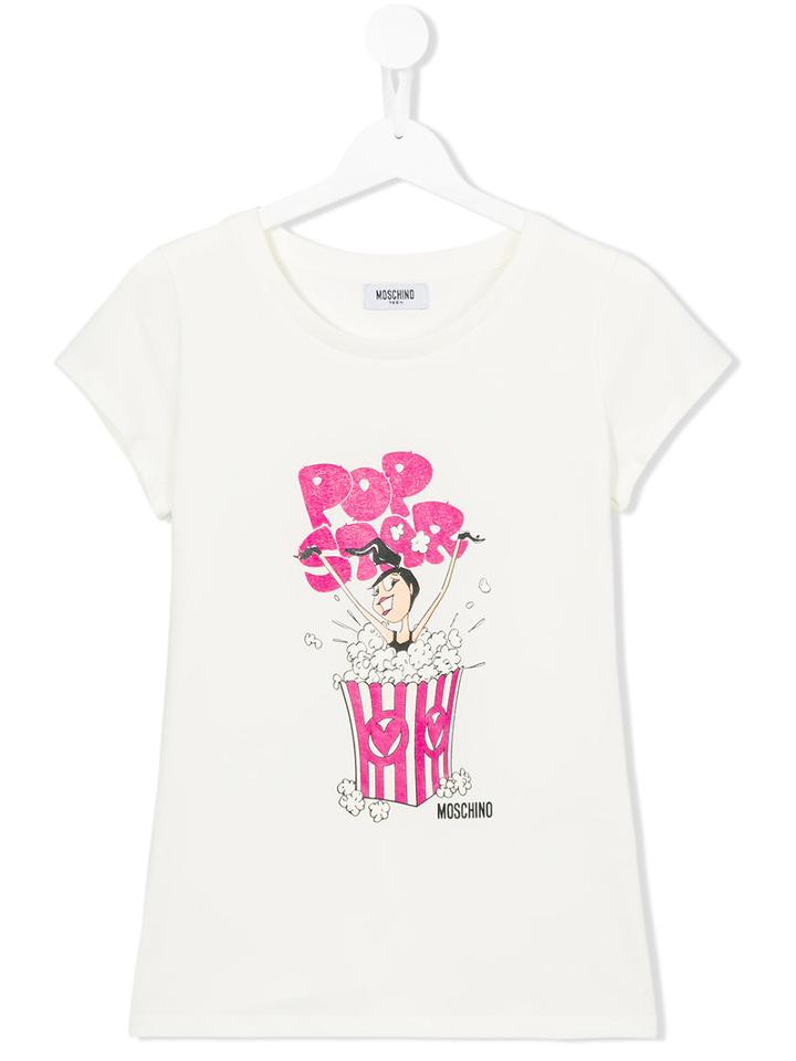 Moschino Kids Popcorn T-shirt, Girl's, Size: 14 Yrs, White