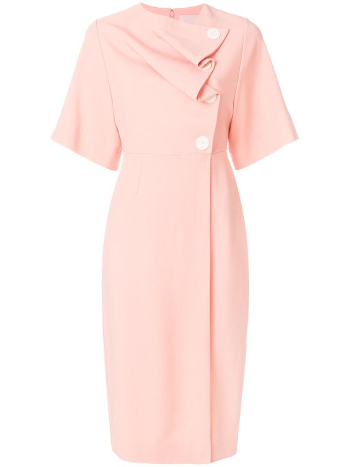 Roksanda Asymmetric Draped Midi Dress - Pink & Purple