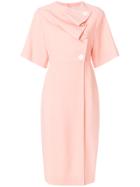 Roksanda Asymmetric Draped Midi Dress - Pink & Purple