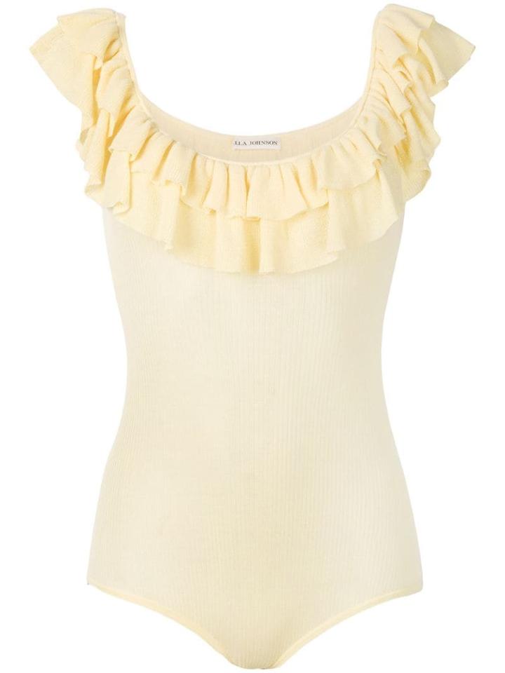 Ulla Johnson Ruffled Neck T-shirt - Yellow
