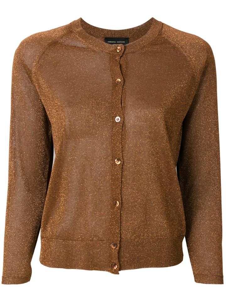 Roberto Collina Glitter Cardigan - Brown