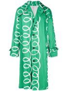 Charles Jeffrey Loverboy Doctors Printed Trench Coat - Green