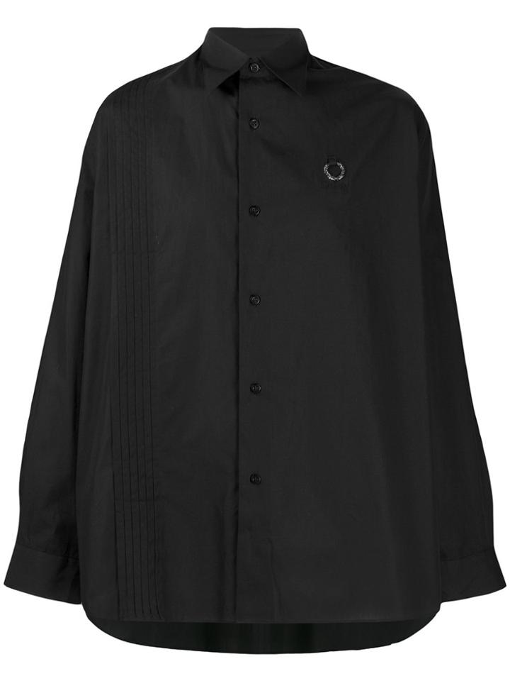 Raf Simons X Fred Perry Pleated Panel Shirt - Black