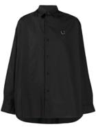Raf Simons X Fred Perry Pleated Panel Shirt - Black