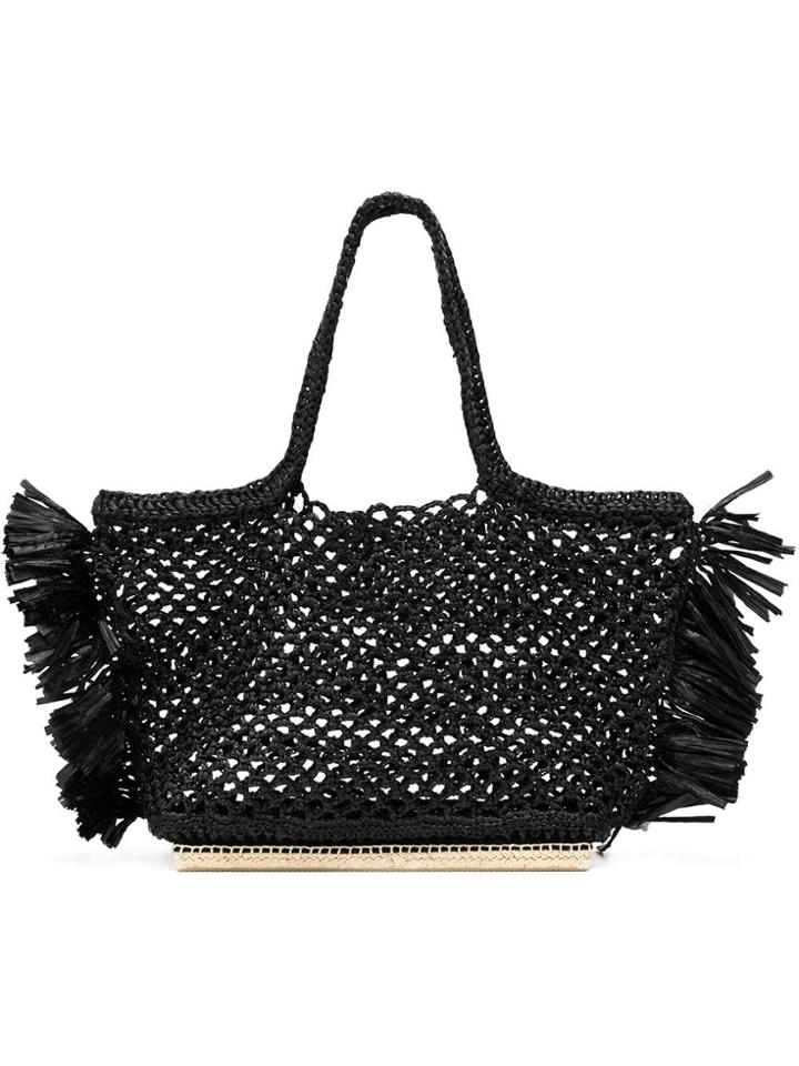 Altuzarra 'espadrille' Rafia Tote Large - Black