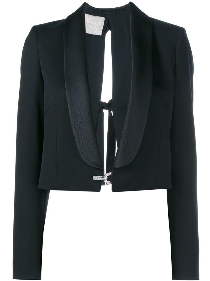Lanvin Shawl Lapel Blazer, Women's, Size: 38, Black, Silk/cotton/polyester/wool