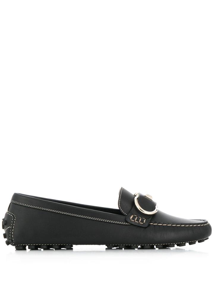 Salvatore Ferragamo Stud Gancio Loafers - Black