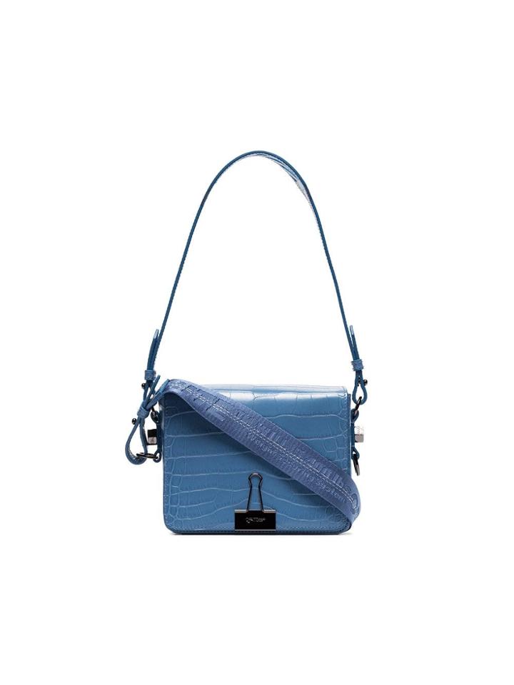 Off-white Cocco Leather Shoulder Bag - Blue
