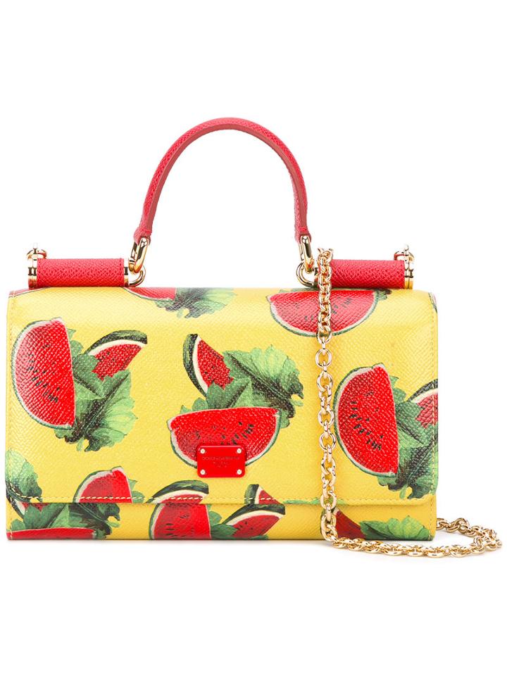 Dolce & Gabbana Mini Von Wallet Crossbody Bag, Women's, White, Calf Leather