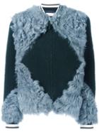 Tory Burch Patchwork Fur Bomber Jacket, Women's, Size: Medium, Lamb Fur/rayon/viscose/polyester