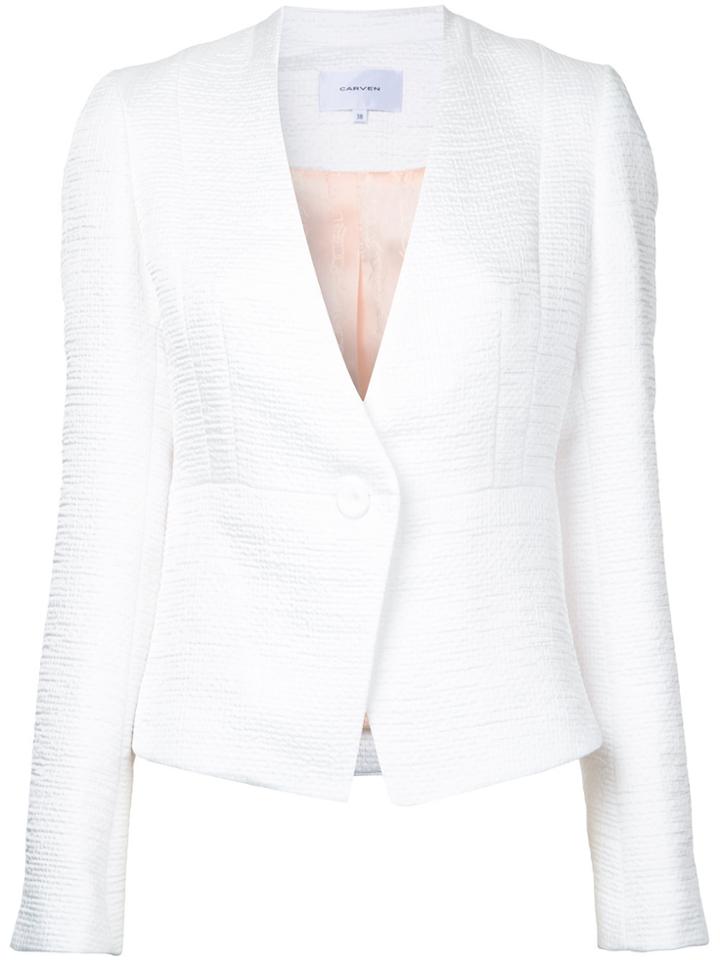 Carven Textured Fitted Jacket - White