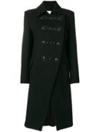 Pierre Balmain Asymmetric Military Coat - Black