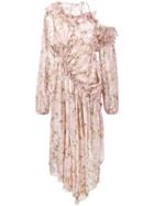 Preen By Thornton Bregazzi - Eckhart Floral Print Dress - Women - Silk/viscose - Xs, Pink/purple, Silk/viscose