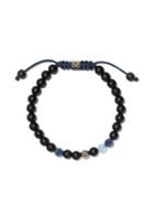 Shamballa Jewels 18kt Black Gold Gemstone Beaded Bracelet - Blue
