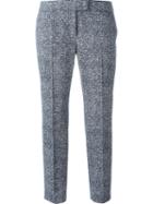 Akris Stretch Cropped Trousers, Women's, Size: 40, Blue, Viscose/acetate/polyamide/spandex/elastane