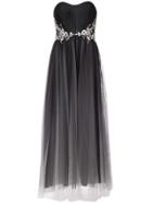 Marchesa Notte Strapless Tulle Dress - Black