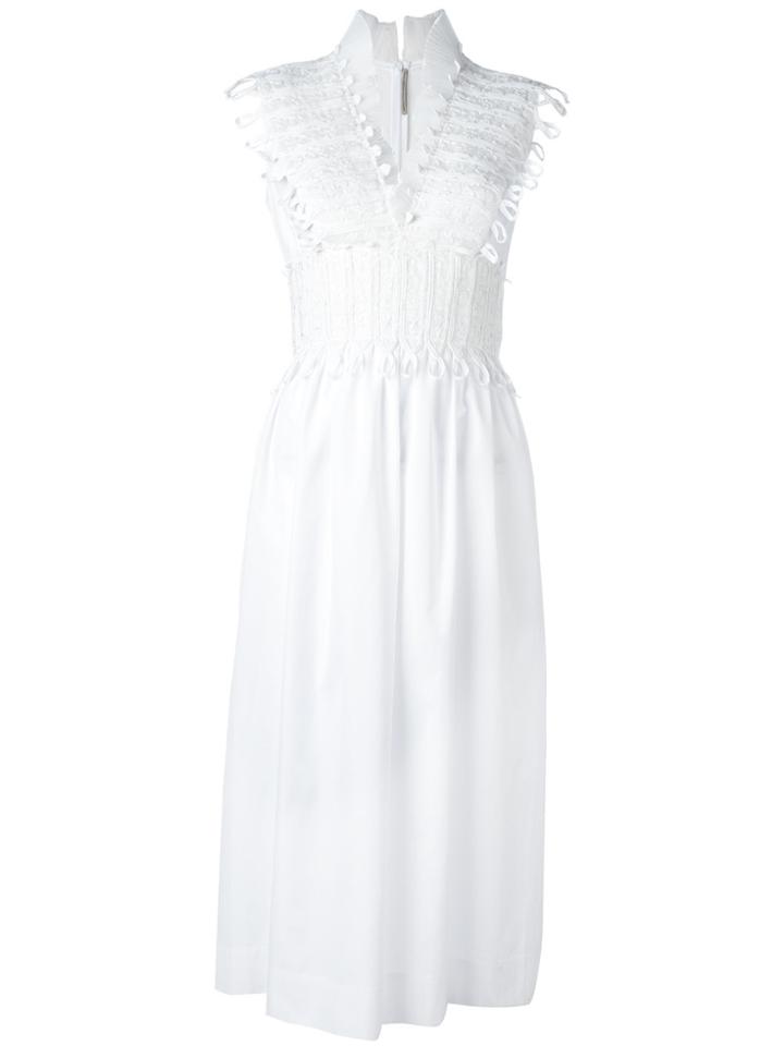 Ermanno Scervino Pleated Detail Flared Dress - White