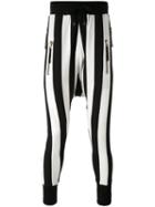 Striped Drop-crotch Drawstring Trousers - Men - Cotton/spandex/elastane - S, Black, Cotton/spandex/elastane, Unconditional