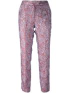 Christian Pellizzari Jacquard Trousers, Women's, Size: 42, Pink/purple, Viscose/polyamide/polyester/polyimide