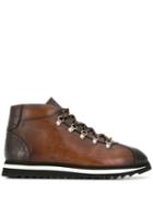Doucal's Embossed Lace-up Boots - Brown