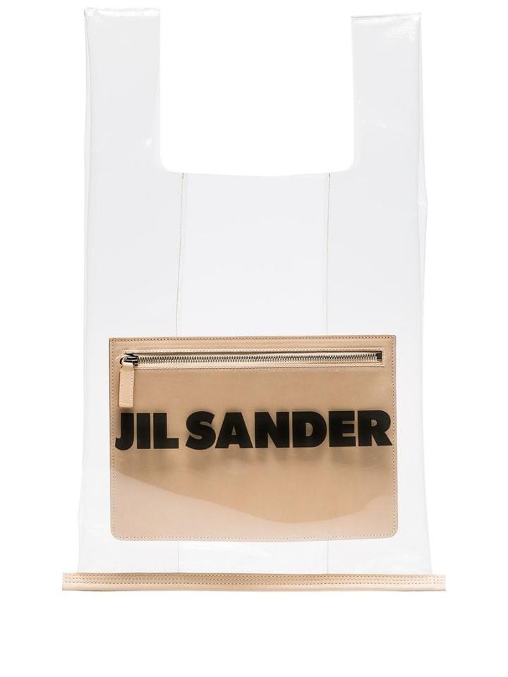 Jil Sander Transparent Logo Market Bag - Neutrals