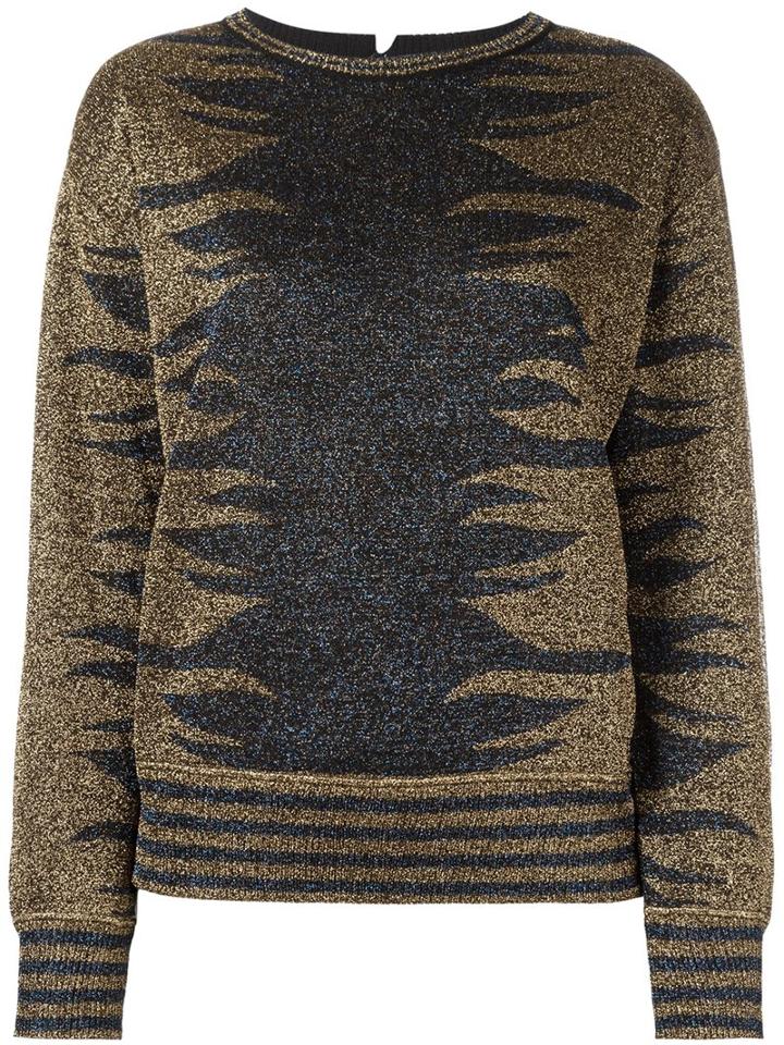 Nude Glitter Effect Jumper, Women's, Size: 42, Grey, Cupro/polyester