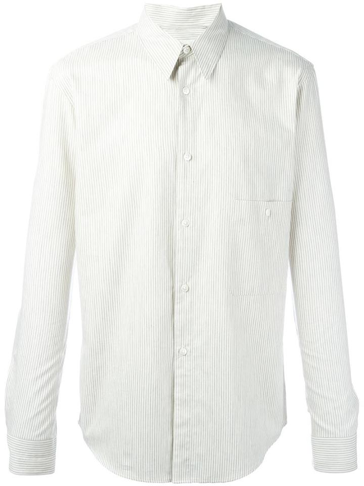 Lemaire Striped Button Down Shirt, Men's, Size: 46, Nude/neutrals, Cotton
