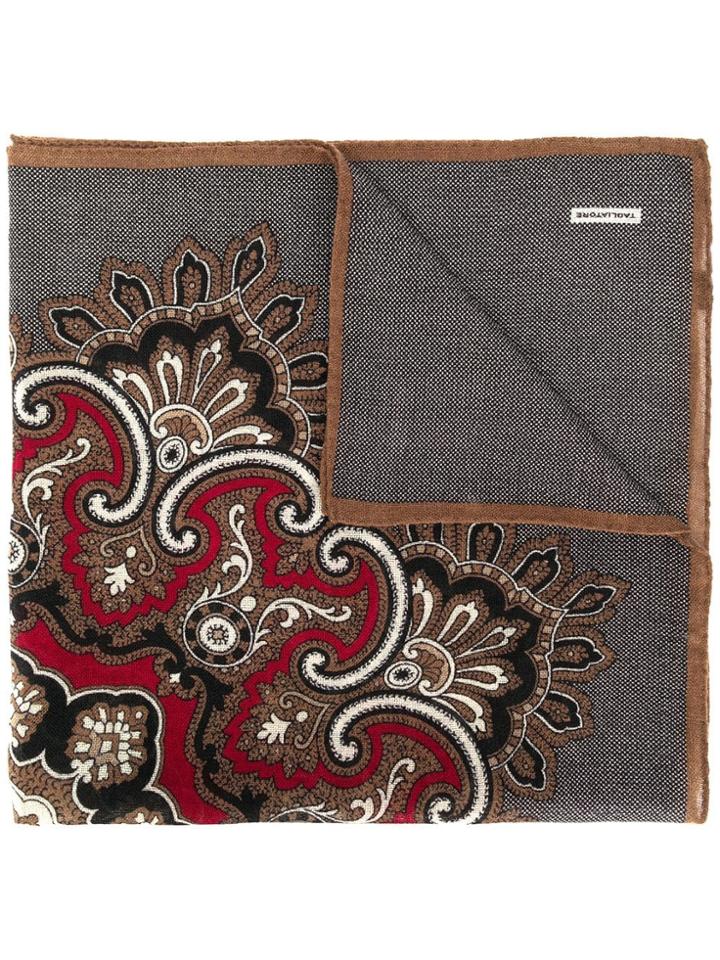Tagliatore Paisley Pattern Pocket Scarf - Red