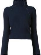 Derek Lam 10 Crosby Turtle Neck Jumper, Women's, Size: Small, Blue, Cashmere