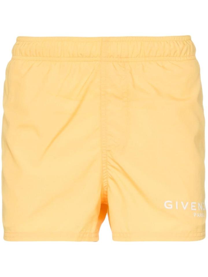Givenchy Logo Print Swim Shorts - Yellow