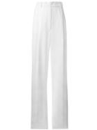 Lanvin Striped Wide Leg Trousers, Women's, Size: 40, White, Viscose/spandex/elastane